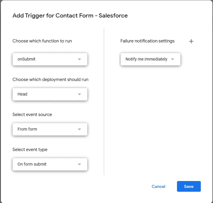 Google App Script Trigger